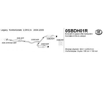 Picture of Subaru Legacy Outback / Combi / Estate 2.0R / 2.5i - Simons Catback