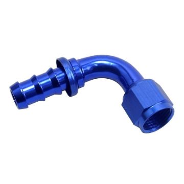 Picture of 90degrees. AN fitting - Blue - Push lock