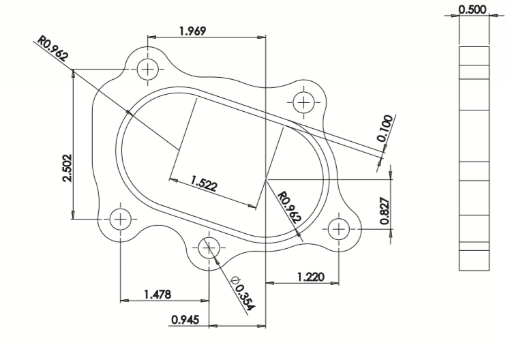Picture of 5 bolted flange for turbo - Alm. iron - 14480