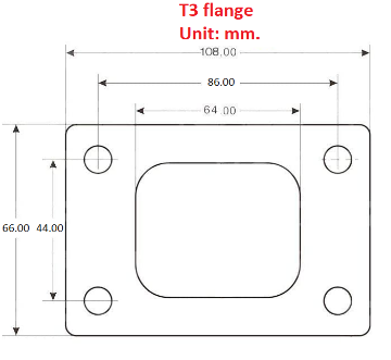 Picture of T3 turbo flange Alm. - SS304