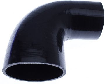 Picture of 2.25" to 2.5" / 57.2 mm. to  63.5 mm. - 90 degrees silicone bend / reduction - Black
