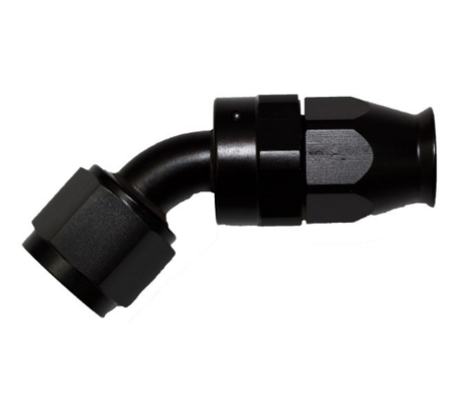 Picture of 45degrees. AN Fitting - Tube to Female 4-AN - Black - 1/4" (6,35mm.) 