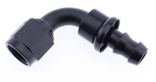 Picture of 90degrees. AN fitting - AN12 - Black - Push lock