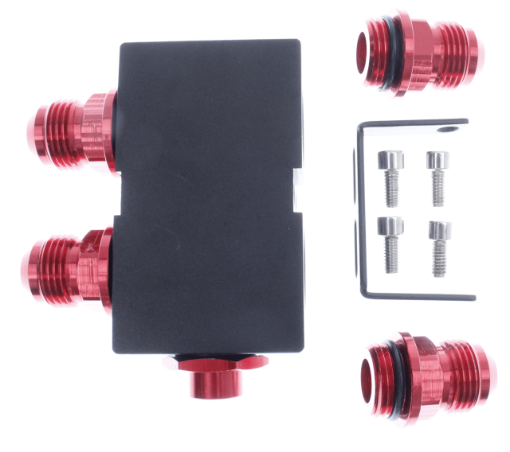 Blok med termostat til oliekøler