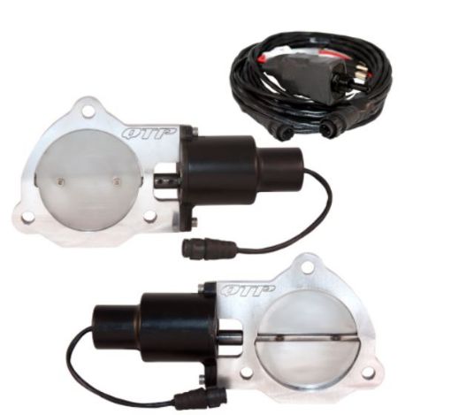 Picture of QTP 3.5in Bolt-On QTEC Dual Electric Cutout Valves - Pair