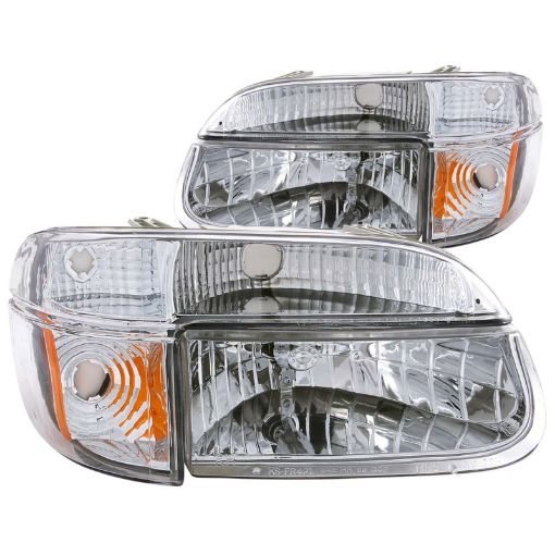 Picture of ANZO 1995 - 2001 Ford Explorer Crystal Headlights Chrome w Corner Lights 2pc