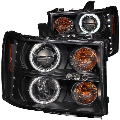 Picture of ANZO 2007 - 2013 Gmc Sierra 1500 Projector Headlights w Halo Black