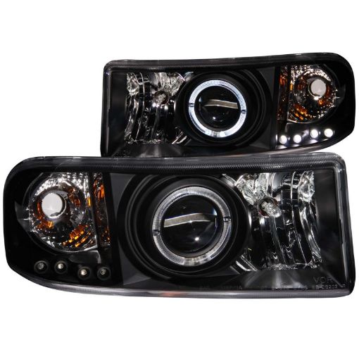 Picture of ANZO 1994 - 2001 Dodge Ram Projector Headlights w Halo Black