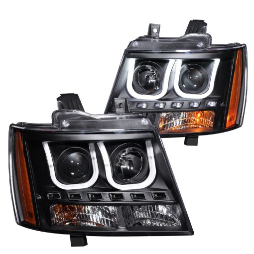 Picture of ANZO 2007 - 2013 Chevrolet Avalanche Projector Headlights w U - Bar Black