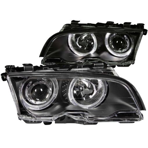 Picture of ANZO 1999 - 2001 BMW 3 Series E46 Projector Headlights w Halo Black