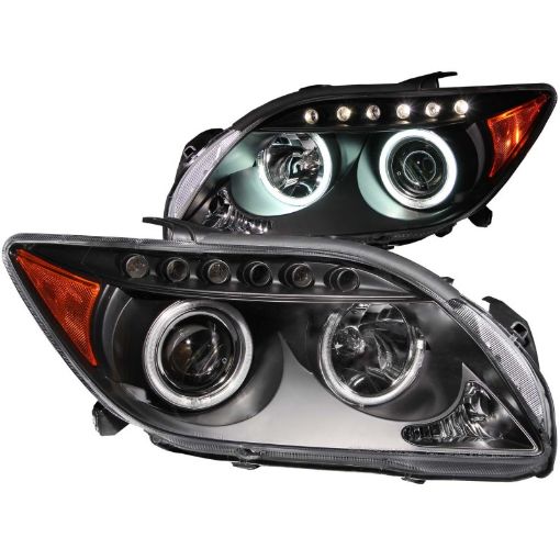 Picture of ANZO 2005 - 2010 Scion Tc Projector Headlights w Halo Black (CCFL)