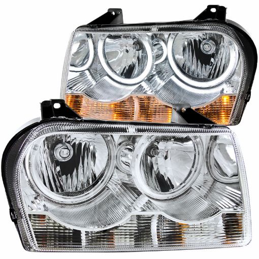 Picture of ANZO 2005 - 2010 Chrysler 300 Crystal Headlights w Halo Chrome (CCFL)