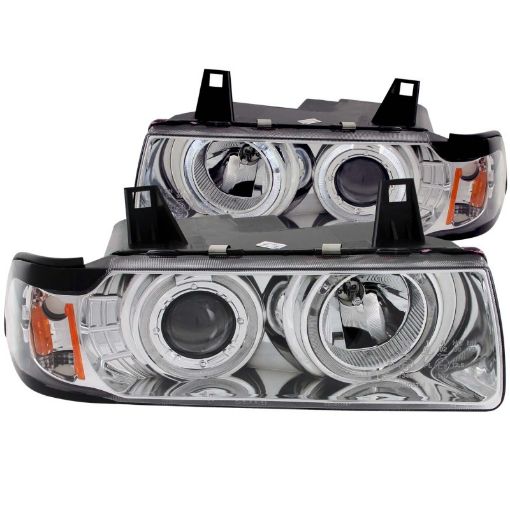 Picture of ANZO 1992 - 1998 BMW 3 Series E36 Projector Headlights w Halo Chrome G2 1 pc