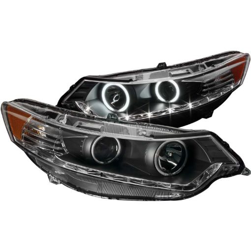 Picture of ANZO 2009 - 2012 Acura Tsx Projector Headlights w Halo Black (CCFL) (HID Compatible)