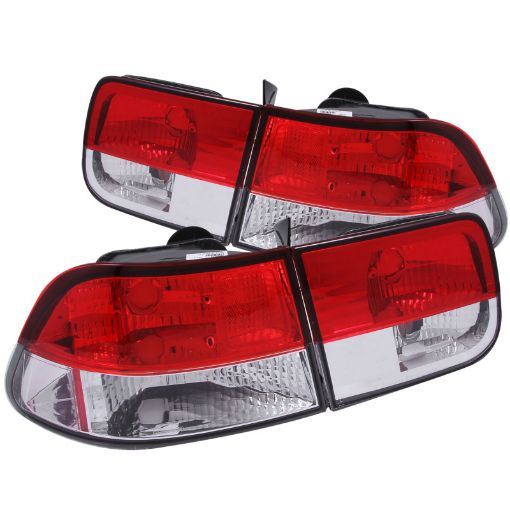 Picture of ANZO 1996 - 2000 Honda Civic Taillights RedClear