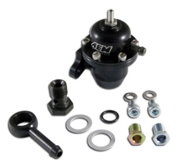 Picture of AEM 96 - 97 Acura CL 94 - 97 Accord 96 - 00 Civic Ex Black Adjustable Fuel Pressure Regulator