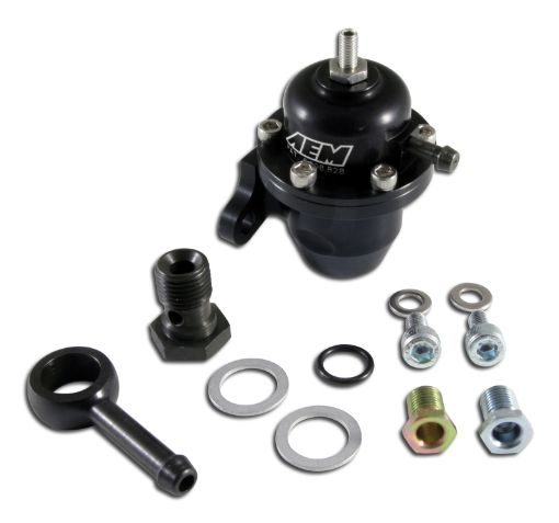 Picture of AEM 96 - 97 Acura CL 94 - 97 Accord 96 - 00 Civic Ex Black Adjustable Fuel Pressure Regulator