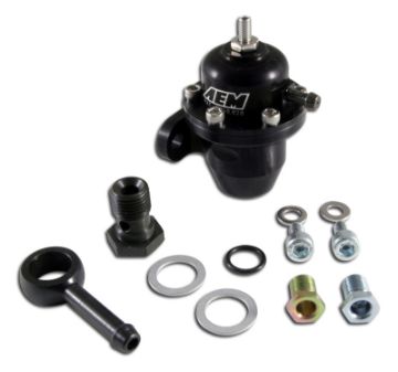 Picture of AEM 86 - 93 Acura 95 - 98 TL 88 - 91 CivicCRX 92 - 01 Prelude Black Adjustable Fuel Pressure Regulato