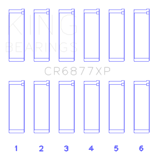 Picture of King BMW S54B32 (Size 0.25mm) Performance Connecting Rod Bearing - Set of 6