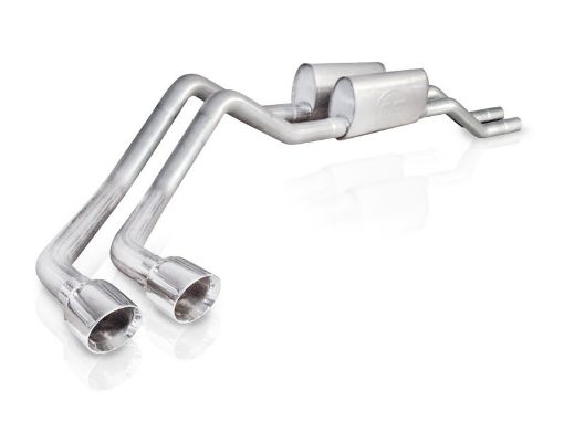 Picture of Stainless Works 2004 - 08 F150 5.4L Exhaust 2 - 12in Chambered Mufflers Behind Passenger Tire Exit
