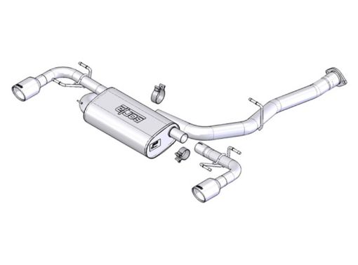 Picture of Borla 03 - 09 Mazda RX - 8 1.3L Single Round Rolled Angle - Cut Cat - Back Exhaust