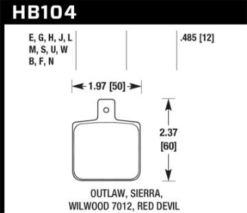 Picture of Hawk Wilwood DL Single Black Brake Pads