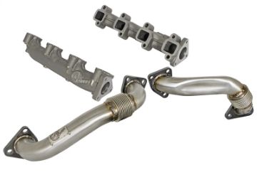 Picture of aFe 01 - 04 GM V8 - 6.6L LB7 Twisted Steel Manifold w Up Pipe