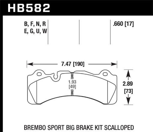 Picture of Hawk DTC - 80 Brembo Scalloped 17mm Race Brake Pads