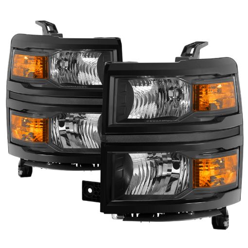 Picture of Spyder Chevrolet Silverado 1500 14 - 15 (Non - HD) OEM Style Headlights - Black HD - JH - CS14 - AM - BK