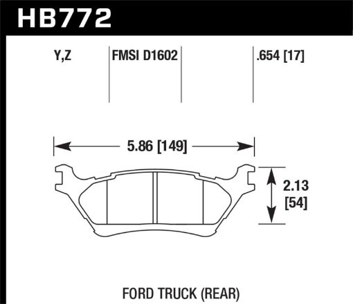 Picture of Hawk 12 - 16 Ford F - 150 Performance Ceramic Street Rear Brake Pads