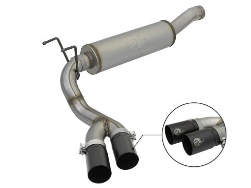 Picture of aFe Rebel Series 3 - 12in 409 SS Cat - Back Exhaust System wBlack Tip RAM 25003500 14 - 17 V8 6.4L