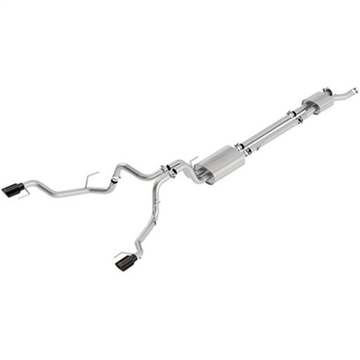 Picture of Ford Racing 2017 F150 Raptor 3.5L Sport Cat - Back Exhaust System Dual Rear Exit w Black Tips