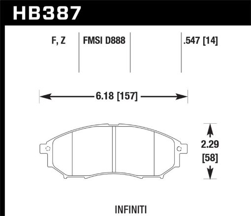 Picture of Hawk 06 - 09 350z 05 - 08 G35 wo Brembo Performance Ceramic Street Front Brake Pads