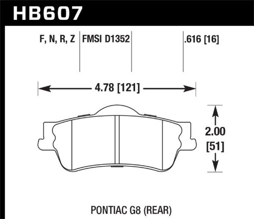 Picture of Hawk 08 - 09 Pontiac G8 3.6 Base6.0 Performance Ceramic Street Rear Brake Pads