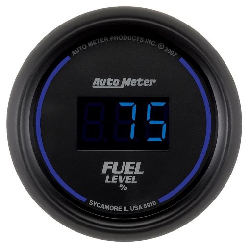 Picture of Autometer Cobalt Digital 52.4mm Black Programmable Empty - Full Range Fuel Level Gauge