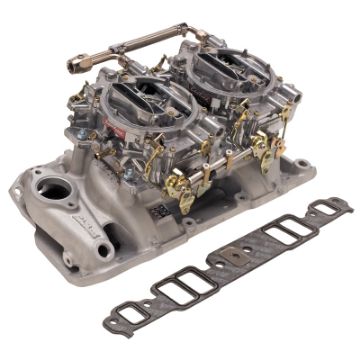 Picture of Edelbrock Performer RPM Dual - Quad Kit for 1986 And Prior SB - Chevy