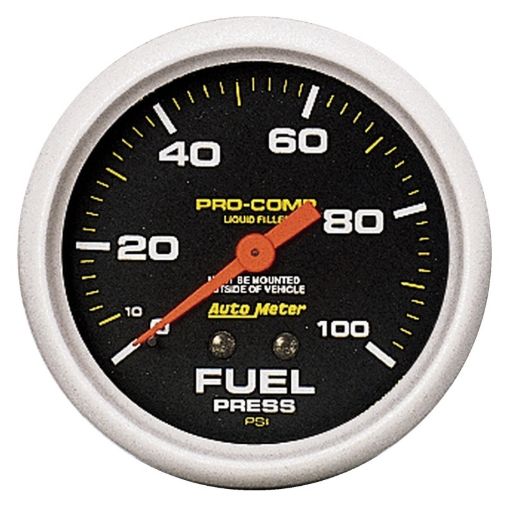 Picture of Autometer Liquid Filled Mechanical 2 - 58inch 100 PSI Fuel Pressure Gauge