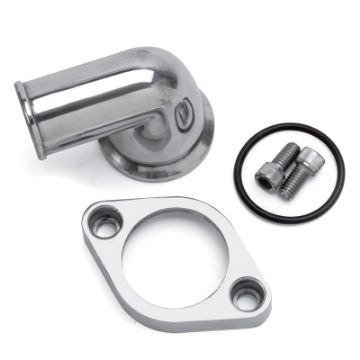Picture of Edelbrock Waterneck SbcBBC 90 - Degree Two - Piece Cast SwIVel Polished