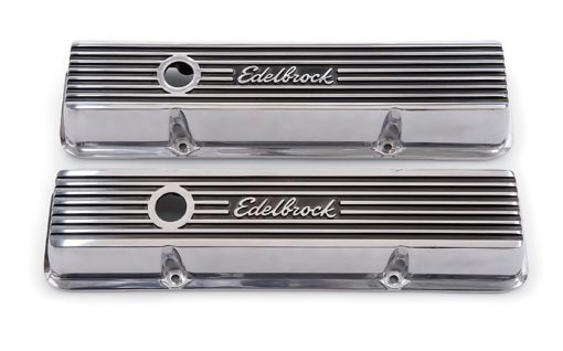 Picture of Edelbrock Valve Cover Elite II Series Chevrolet 1959 - 1986 262 - 400 CI V8 Low Polished