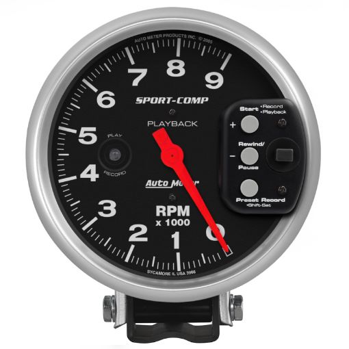 Picture of Autometer Sport - Comp 5 inch 9000 RPM Pedestal Mount Tachometer w RPM Playback