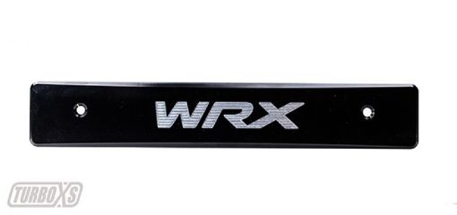 Picture of Turbo XS 08 - 14 Subaru WRXSTi Billet Aluminum License Plate Delete Black Machined WRX Logo