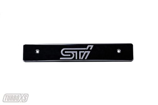 Picture of Turbo XS 08 - 14 Subaru WRXSTi Billet Aluminum License Plate Delete Black Machined STi Logo