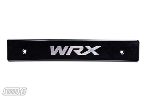 Picture of Turbo XS 15 - 17 Subaru WRXSTi Billet Aluminum License Plate Delete Black Machined WRX Logo