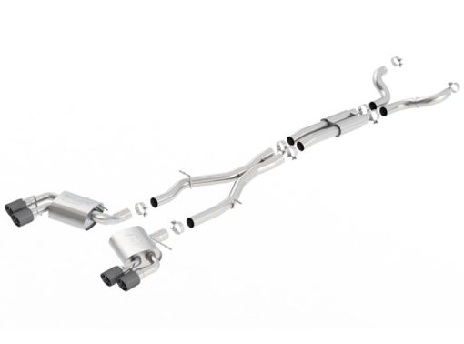 Picture of Borla 16 - 17 Chevy Camaro 6.2L 4in Dual Carbon Fiber Tips Dual Split Exit S - Type Catback Exhaust