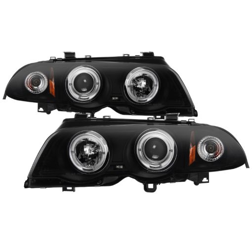 Picture of Spyder 99 - 01 BMW E46 3 Series 4DR Projector Headlights 1PC LED Halo (PRO - YD - BMWE46 - 4D - HL - AM - BSM)
