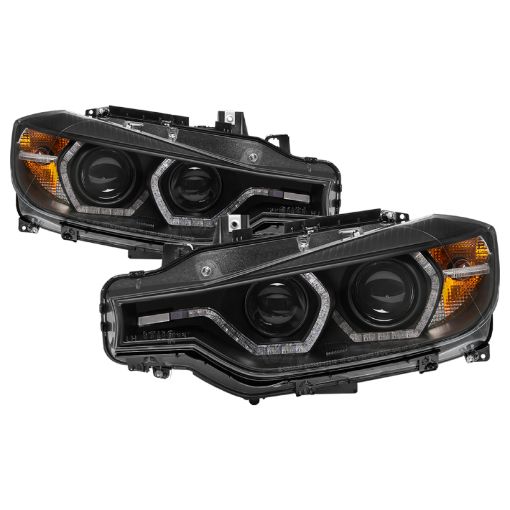 Picture of Spyder 12 - 14 BMW F30 3 Series 4DR Projector Headlights - LED DRL - Black (PRO - YD - BMWF3012 - DRL - BK)