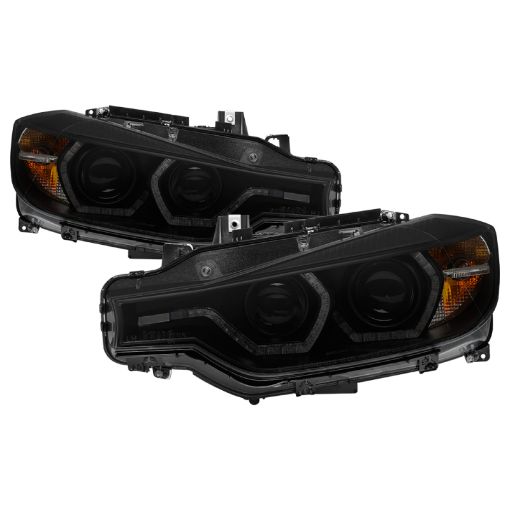 Picture of Spyder 12 - 14 BMW F30 3 Series 4DR Projector Headlights - LED DRL - Blk Smoke PRO - YD - BMWF3012 - DRL - BSM