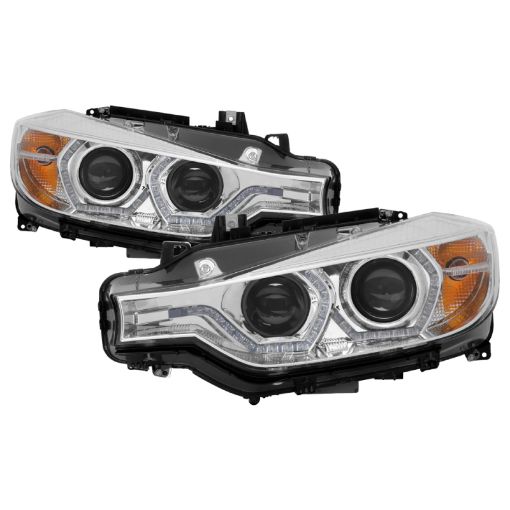 Picture of Spyder 12 - 14 BMW F30 3 Series 4DR Projector Headlights - LED DRL - Chrome (PRO - YD - BMWF3012 - DRL - C)