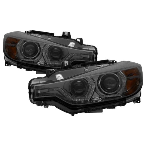 Picture of Spyder 12 - 14 BMW F30 3 Series 4DR Projector Headlights - LED DRL - Smoke (PRO - YD - BMWF3012 - DRL - SM)