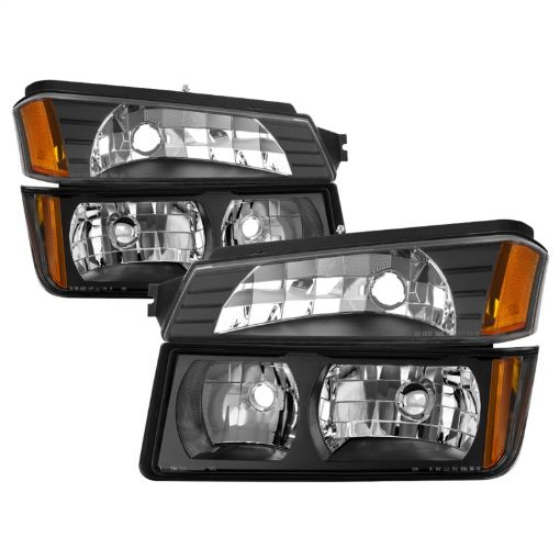 Picture of xTune 02 - 06 Chevy Avalanche wCladding OEM Bumper Light Headlights - (BLACK) (HD - JH - CAVA02 - SET - BK)